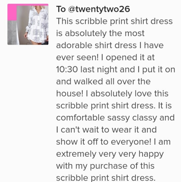 Last One🎉Scribble Print Shirt Dress - Picture 4 of 4